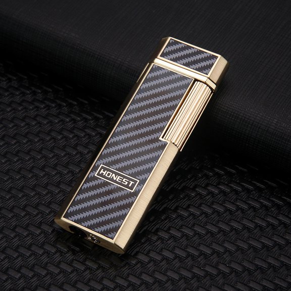 HDWUEN Cool Lighters for Men,Jet Flame Torch Refillable Lighters Windproof Butane Torch Lighter for Outdoor BBQ Kitchen,Black