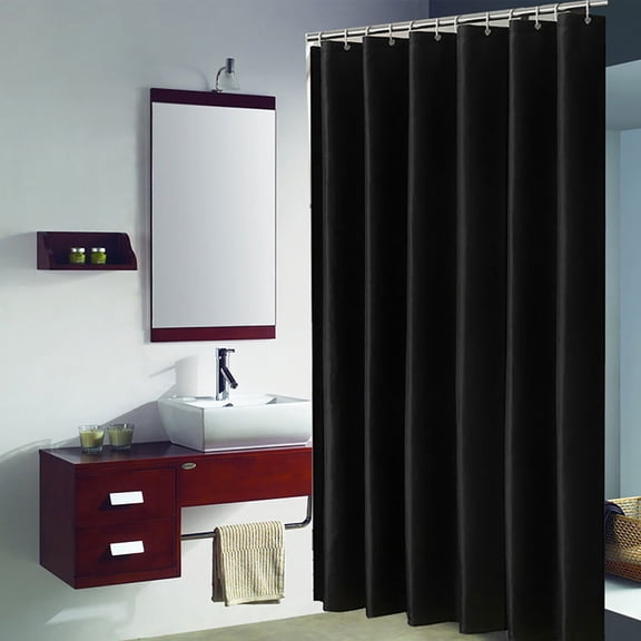 HDWUEN Fabric Shower Curtain Plain Color Thickened Polyester Bathroom Partition Curtains Bathtub Curtains