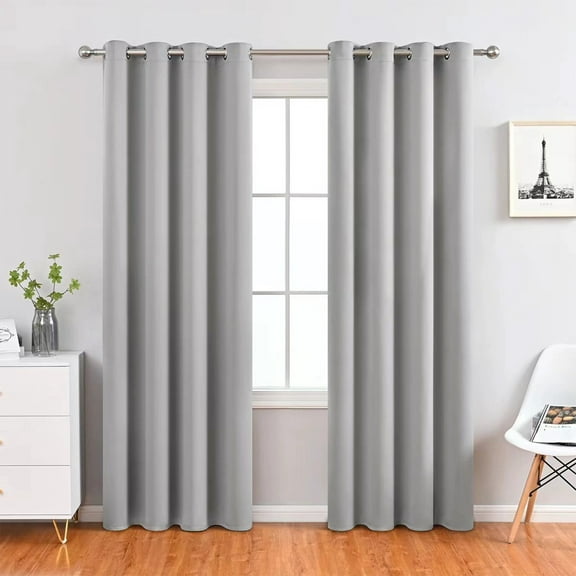 HDWUEN Gray Blackout Curtains 78 Inch Long Modern Window Panels & Draperies for Living Room Bedroom