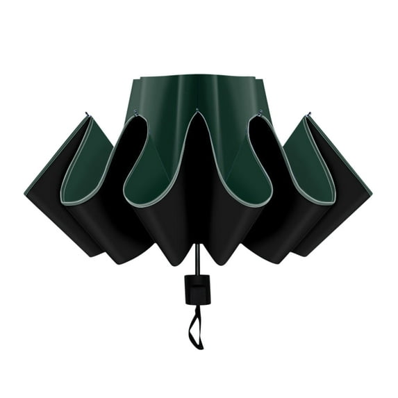 HDWUEN Inverted Travel Umbrellas Beach Lightweight Umbrellas Compact for Rain & Sun Portable Folding Windproof Umbrella Green