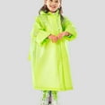 thumbnail image 1 of HDWUEN Kids Rain Coat for Kids Raincoat Girls Boys Reusable Rain Poncho Jacket Gear Schoolbag Position Packable Rainwear Green L, 1 of 4