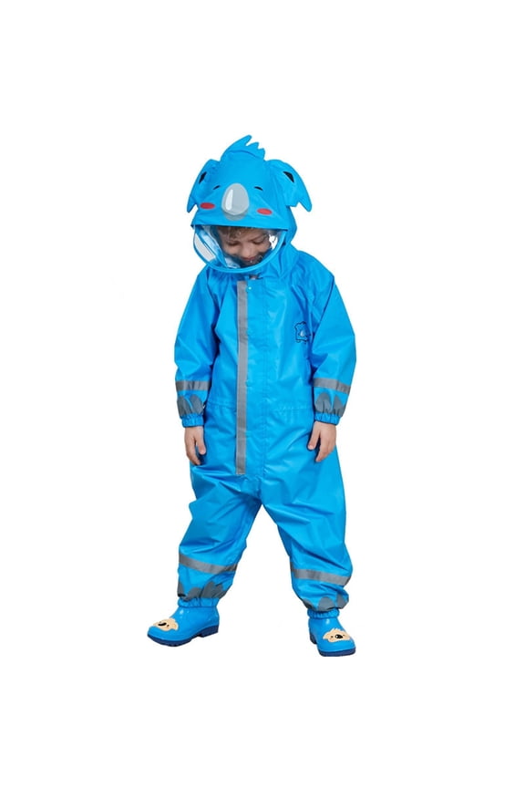 Kids Raincoats Waterproof Rain Jacket Hooded Rain Poncho Toddler Boys Girls Elephant Rain Suit Reusable Rainwear 3-10 Years,S