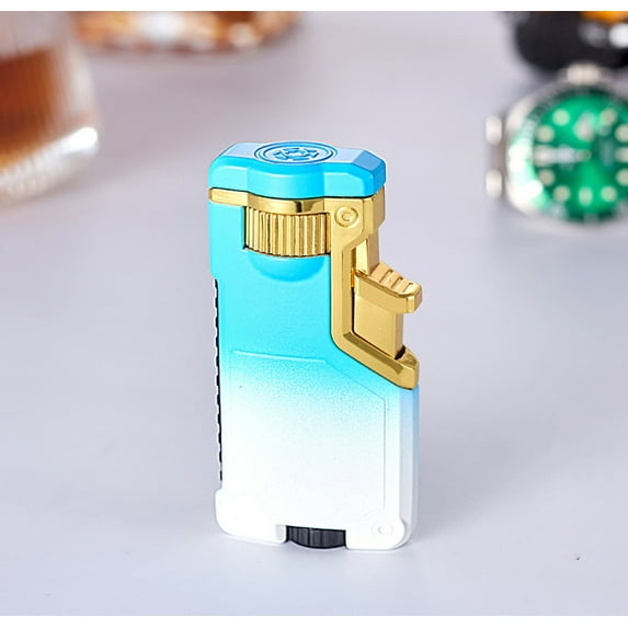HDWUEN Metal Gas Lighter,Butane Torch Lighter for Outdoor BBQ Kitchen Jet Flame Torch Refillable Lighters Windproof