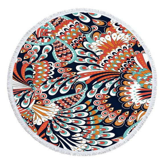 HDWUEN Round Beach Towels Towel for Travel Swimming Pool Compact Sandproof Beach Blanket Beach Essentials for Women Quick Drying Bath Towel