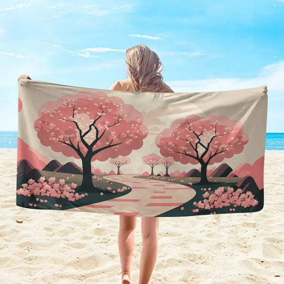 HDWUEN Sand Free Beach Towels Girl Women Men Beach Essentials Highly Absorbent & Fast Drying Travel Swimming Bathing Towel Compact Beach Blanket 30X60 Inch