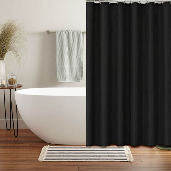 HDWUEN Shower Curtain Bathroom Curtain Black Waterproof Thickened Polyester Bathroom Bathtub Cartain