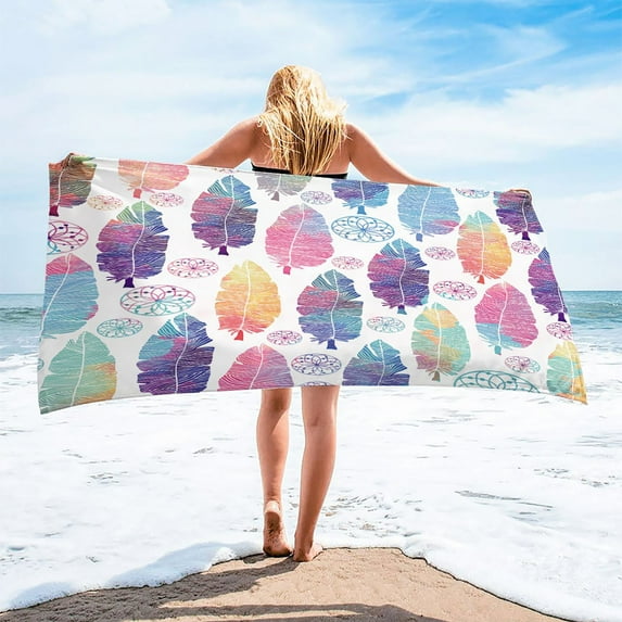 HDWUEN Thin Beach Towels Compact Sandproof Beach Blanket Towel for Travel Swimming Pool Beach Essentials for Women Quick Drying 30X60 Inch