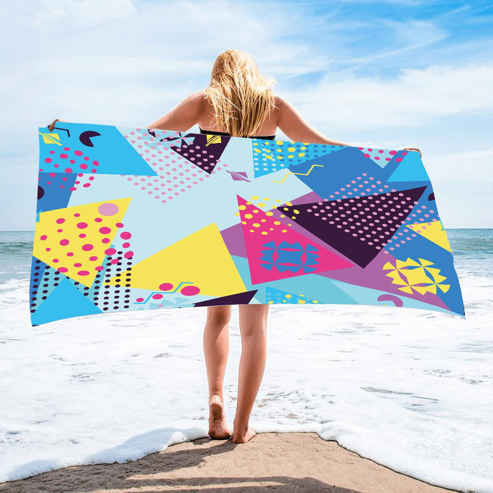 Dujiea Lightweight Quick-Dry Beach Towel With Pocket - 31.5x63 Inch, Microfiber, Sand Resistant - View #8