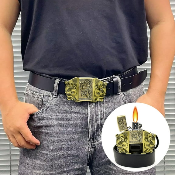 HDWUEN Wind Resistant Lighter,Camping Lighter Traditional Lighters Cool Novelty Lighter Collection Cigarette Lighter,Gold