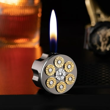 HDWUEN Windproof Cigarette Lighter,Traditional Butane Lighter Torch Cool Novelty Lighter Candle Lighter,black
