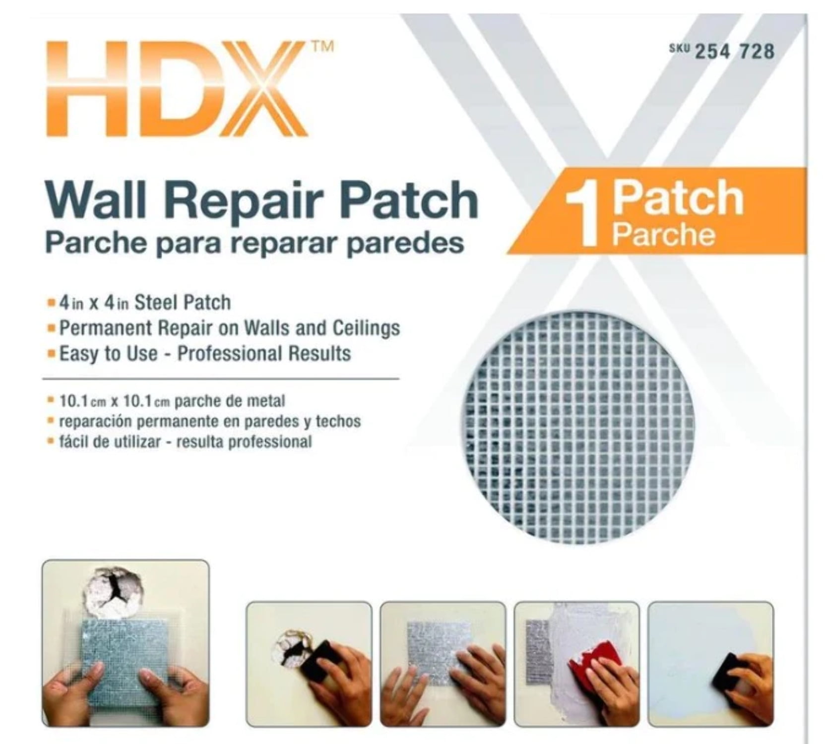 HDX 4 in. x 4 in. Drywall Repair Patch Kit HDX 4 in. x 4 in. Drywall Repair Patch Kit