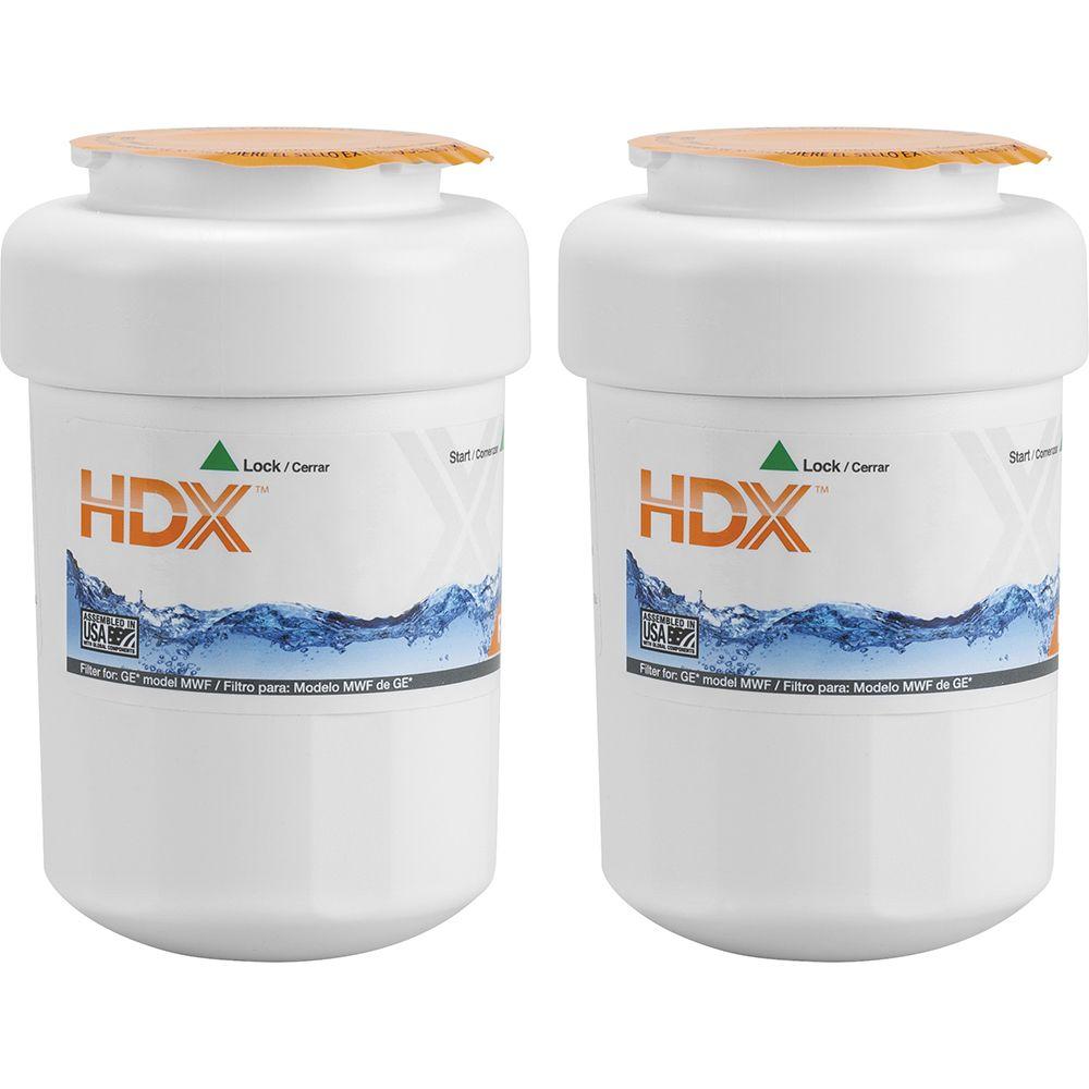 HDX HDX2PKDS0 Refrigerator Water Filter (fits in place of GE model MWF) (Dual Pack)
