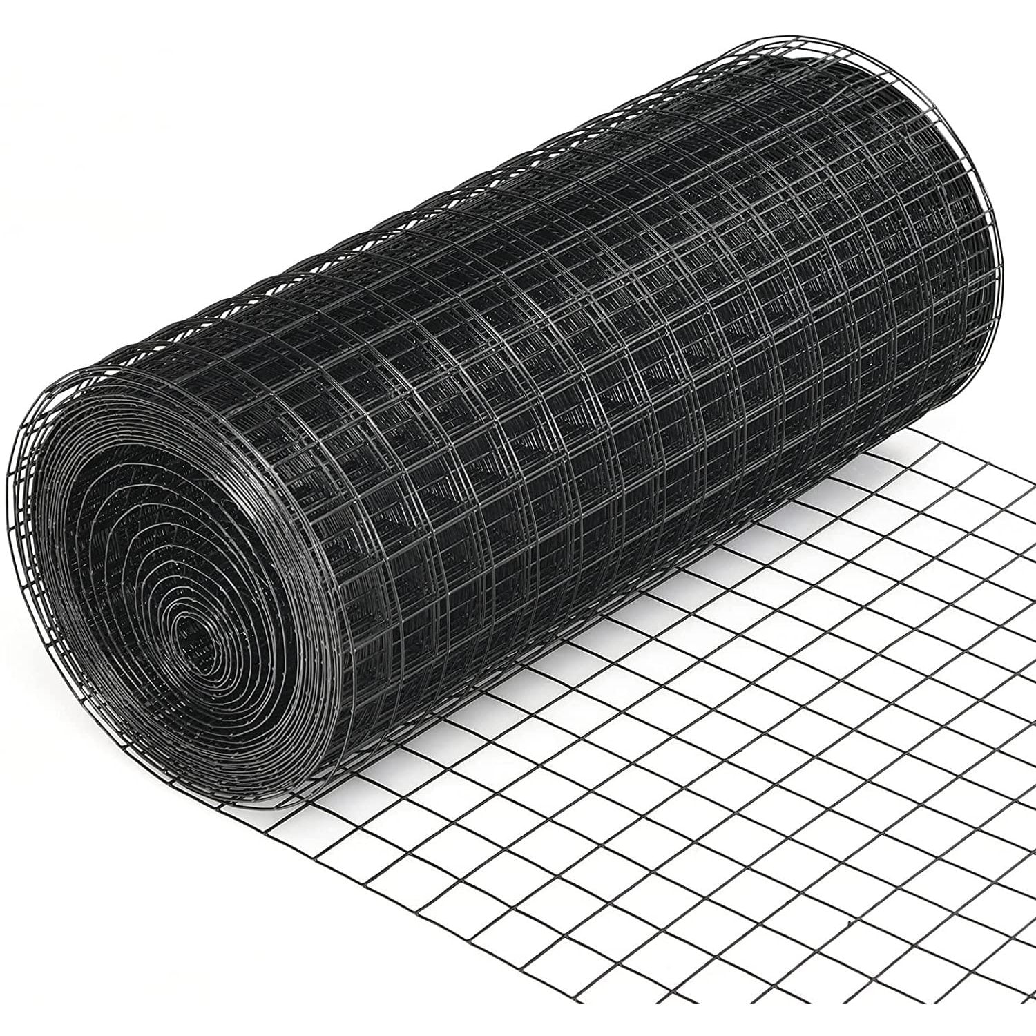 HDXPKJ 16 Gauge Hardware Cloth, Black Vinyl Coated Welded Wire Mesh, Chicken Coop Wire Fence, 1.