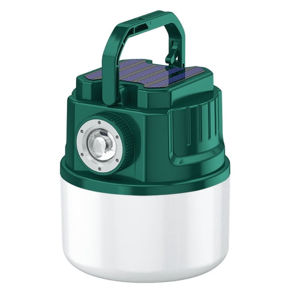 LED Camping Lantern Rechargeable, LED IP65 Waterproof Camping Light with 4 Light Modes, 5000mAh Power Bank, Solar Camp Lanterns for Outdoor Hiking, Camping, Fishing, Emergency, Green