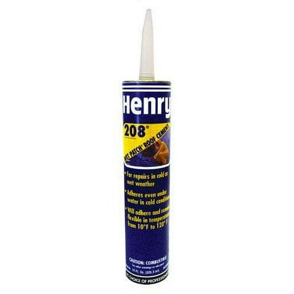 HE208104 208 Wet Patch Roof Leak Repair Cement, 10.1 oz Cartridge, Black (Pack of 12)$$Hardware