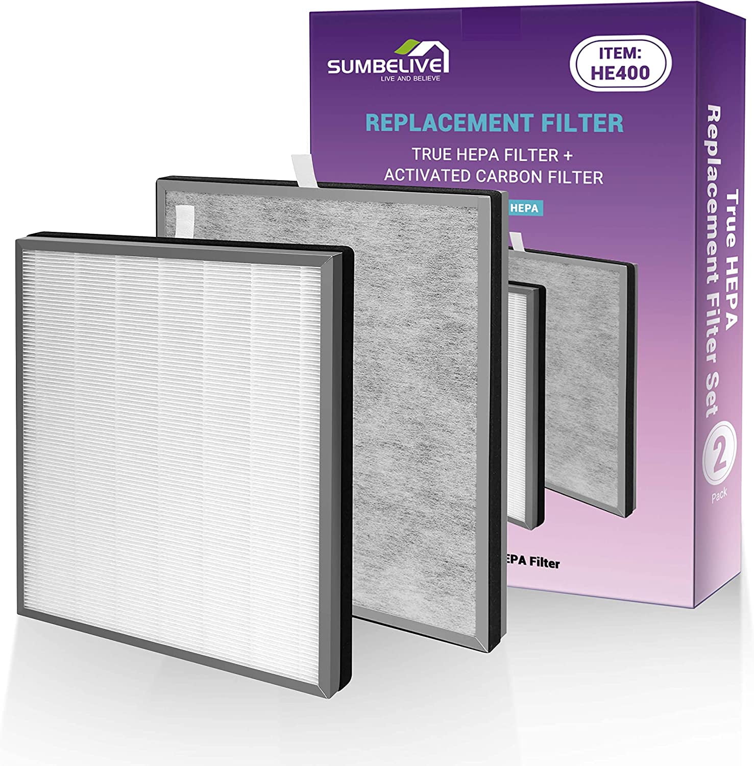 HE400 Filter for SHARK Purifier (HE401, HE402, HE405), True HEPA/Carbon