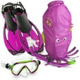 thumbnail image 1 of HEAD 480315SFSQUSM Premium Youth Sea Pals Snorkel Mask & Fins Set, Purple, SM, 1 of 6