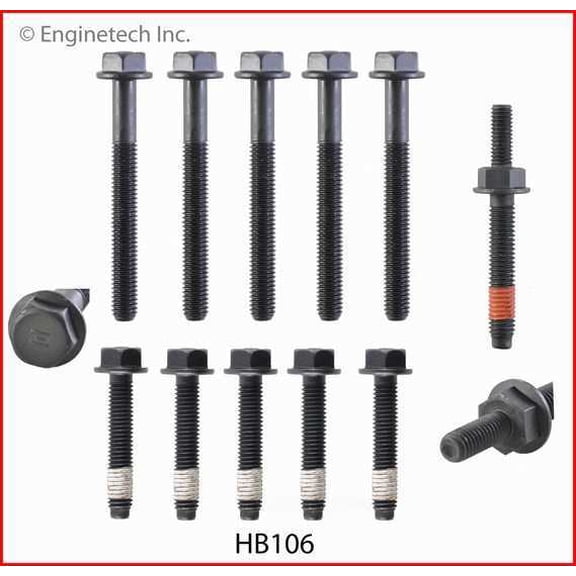 Enginetech HB106 Engine Head Bolt Set- For One Cylinder