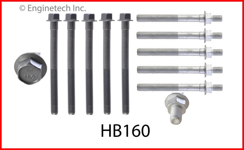 Enginetech HB160 Engine Head Bolt Set- For One Cylinder