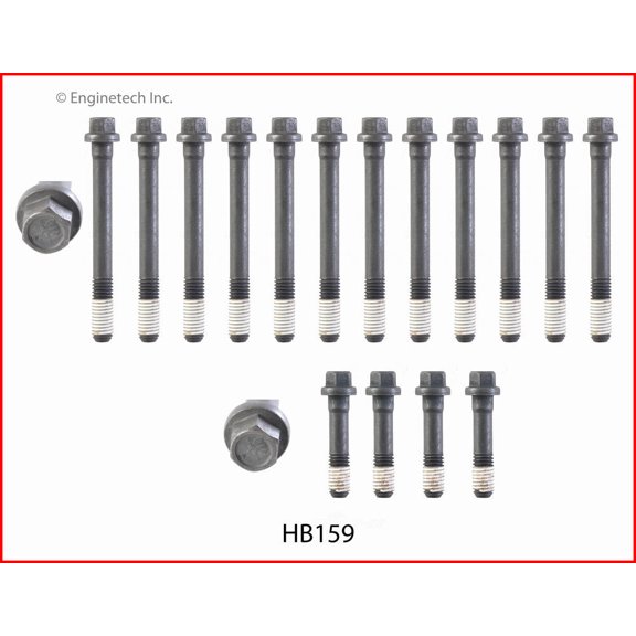 Enginetech HB159 Engine Head Bolt Set- For One Cylinder