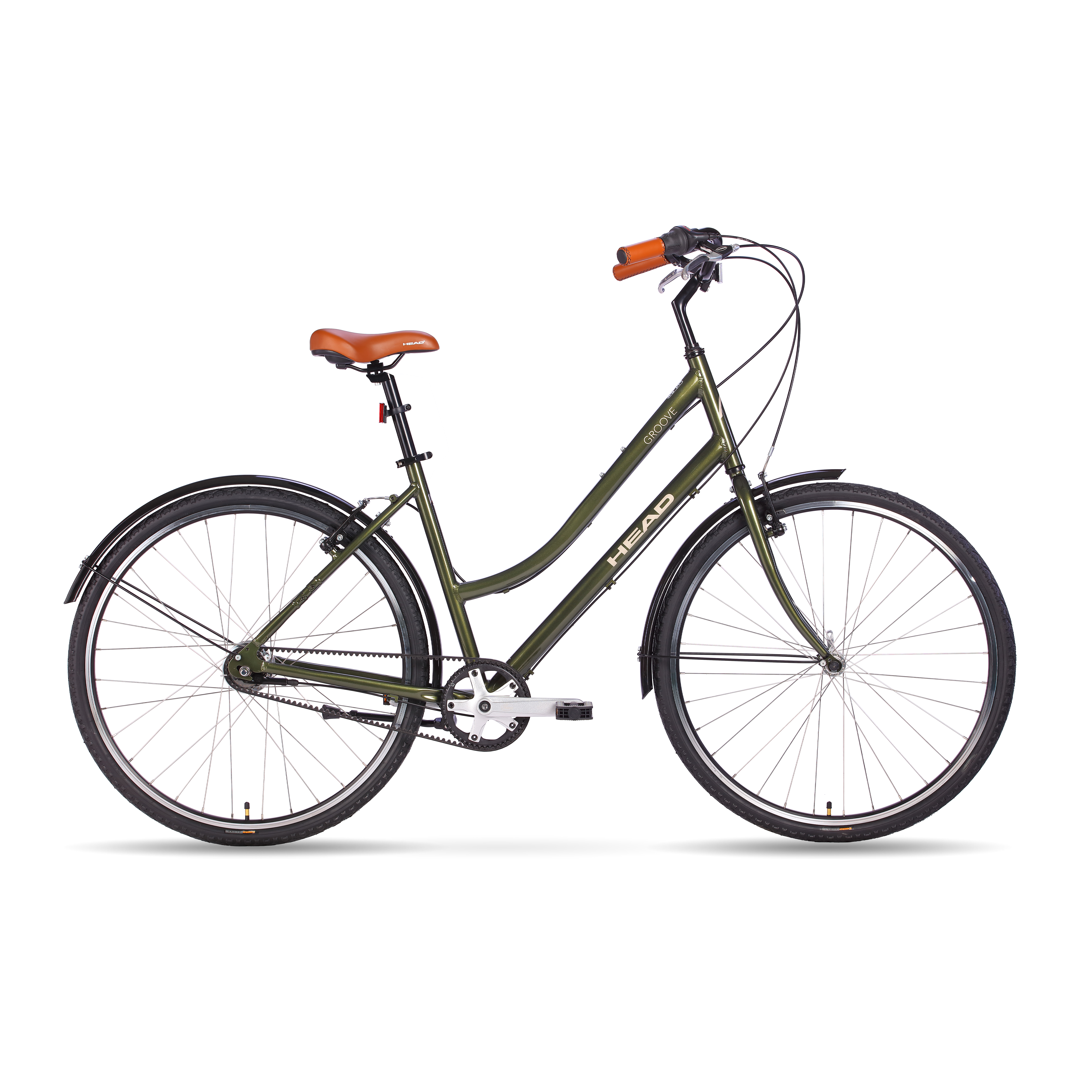 HEAD Groove 700c Belt Drive City Bike, Large, Moss Green - Walmart.com