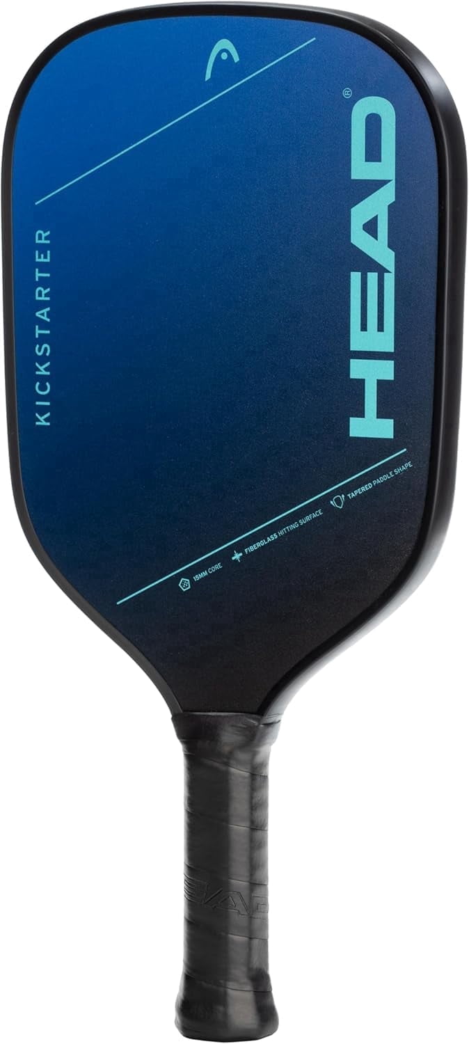 HEAD Kickstarter Pickleball Paddle - Beginner Friendly, Fiberglass Face, Elongated Shape, Blue