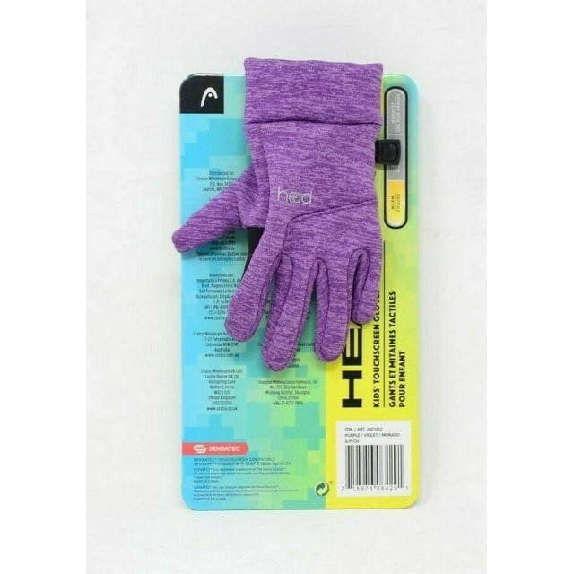 HEAD Kids' Touchscreen Gloves Mittens (Purple, Small)