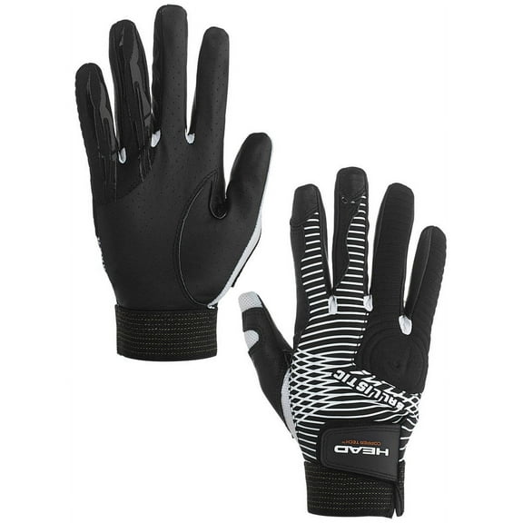 HEAD Leather Racquetball Glove Ballistic Copper Tech Glove for Right & Left Hand - Black/White, Left - X-Large