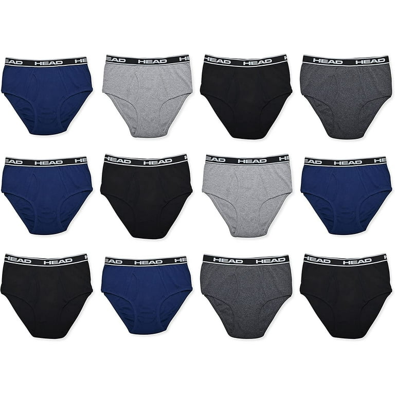 HEAD Men's Briefs 12-Pack Essential Cotton Assorted Colors 3X