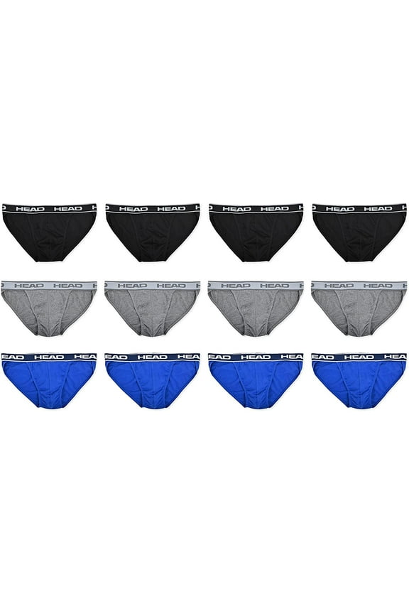 Men's String Bikinis - 12-Pack Essential Cotton Assorted Colors No Fly 3X-Large