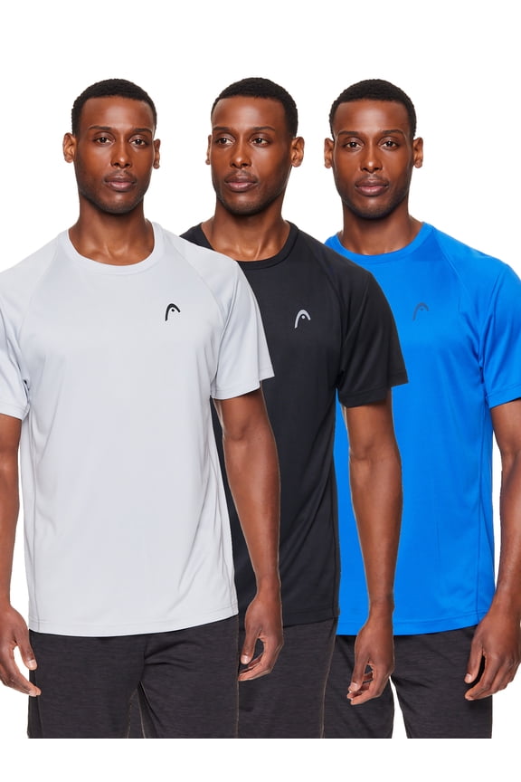 Men's Tennis & Pickleball Power House Crew Neck Short Sleeve Tee Shirts, 3-Pack, Sizes S-XL