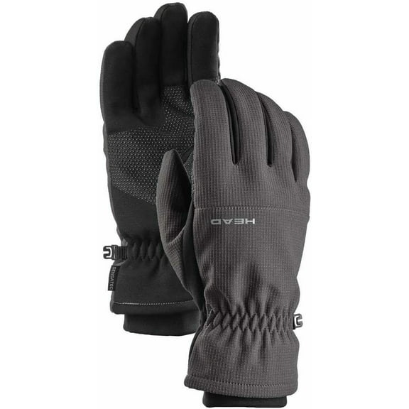 HEAD Mens Waterproof Hybrid Gloves (Gray, Large)