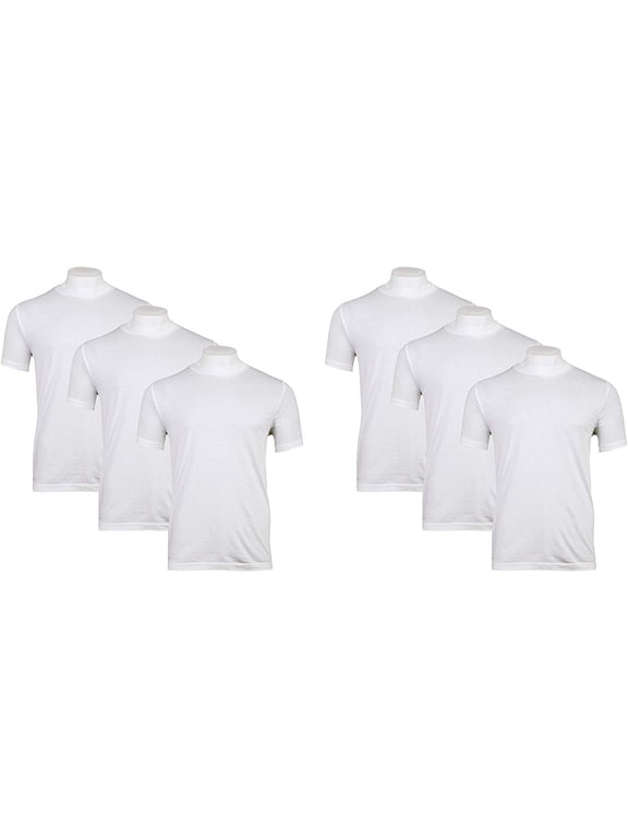 Men's White Crew Neck Tee 6-Pack - Sizes S-2X