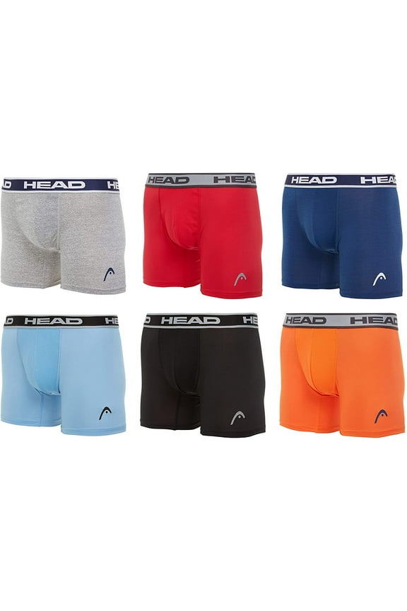 Mens Performance Boxer Briefs - SPORTY FIT Short Leg 6-Pack Mystery Colors Stretch Underwear Breathable No Fly S-5X