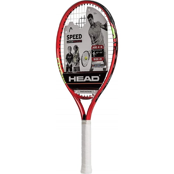 HEAD Speed Junior 19" Tennis Racquet, Red, 81 Sq. in. Head Size,6.2 Ounces