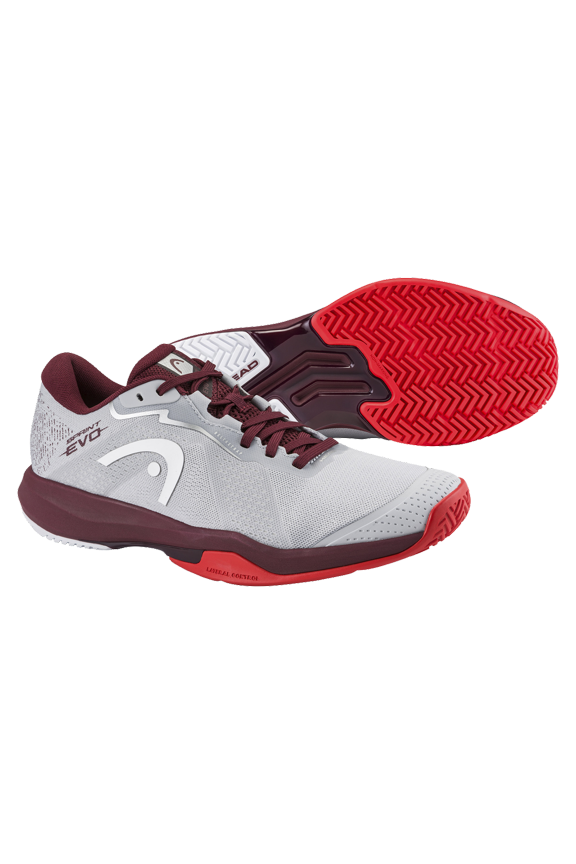 Sprint Evo 4.0 Clay Light Grey Red Mens Tennis Shoes