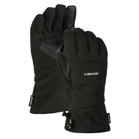 HEAD Unisex Ski Snowboarding Gloves, Black, Men's Large