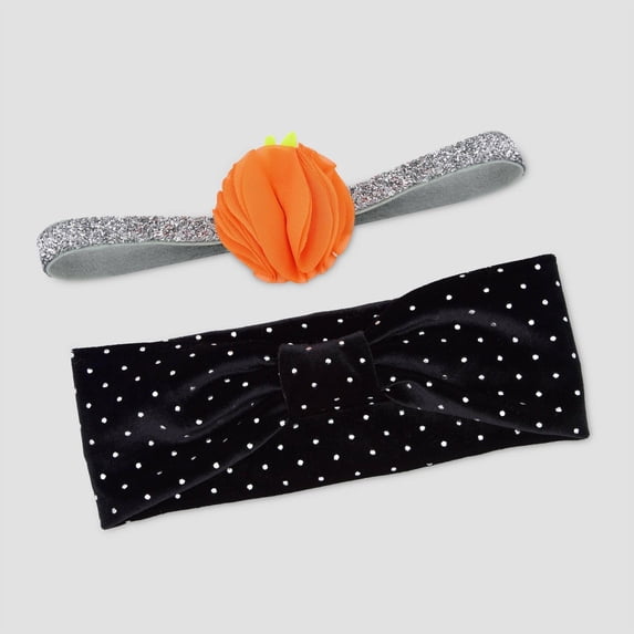 Just One You made by carter's Baby Girls' 2pk Fall Pumpkin Theme Headwrap - One Size