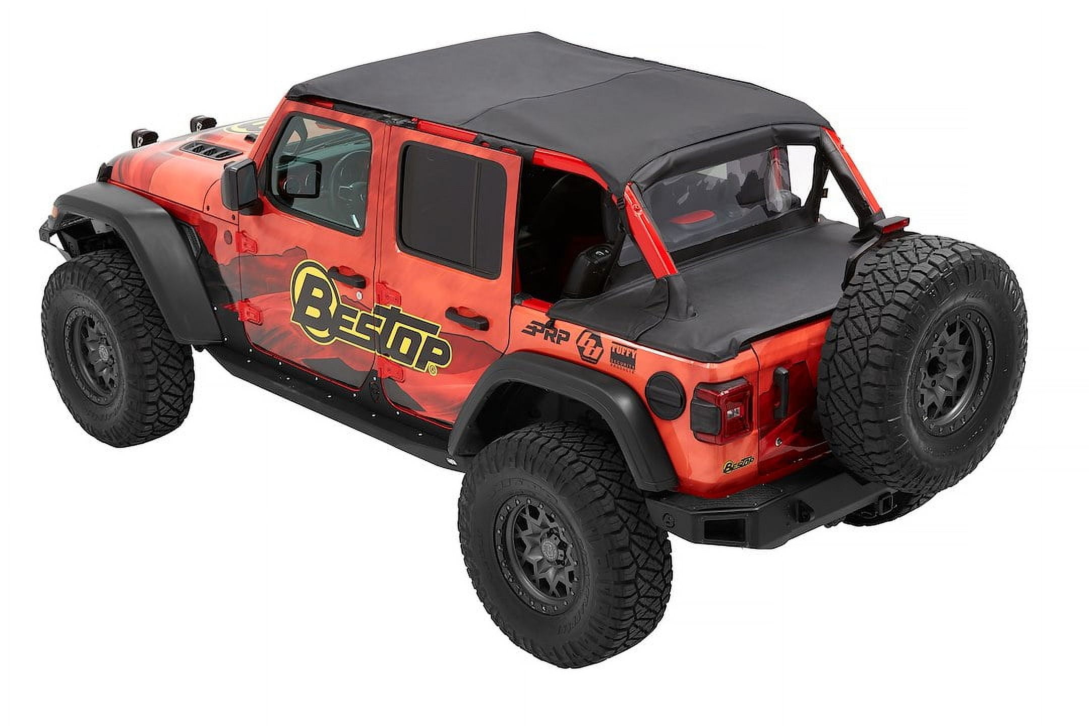 HEADER EXTENDED SAFARI STYLE BIKINI TOP Fits select: 2018-2019,2021 JEEP WRANGLER UNLIMITED