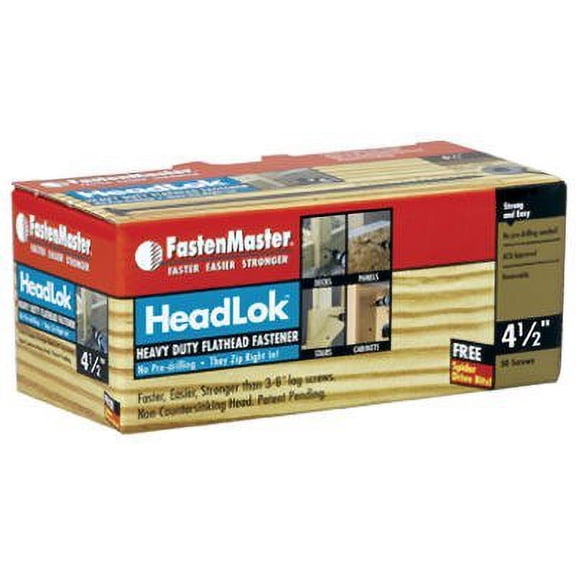 50-pack FastenMaster HeadLok Deck Screw - Galvanized, Torx TTap T30, 4.5 In - 50 Pack  Construction & DIY Use, Standard Hardware Spec