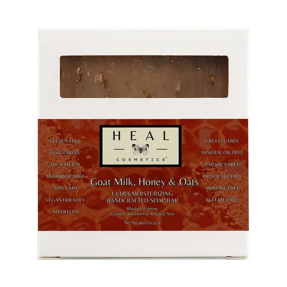 HEAL Cosmetics Calming Goat Milk, Honey  Oats Handcrafted Soap Bar