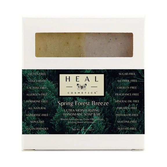 HEAL Cosmetics Relaxing Spring Forest Breeze Cedar  Lavender Handcrafted Soap Bar