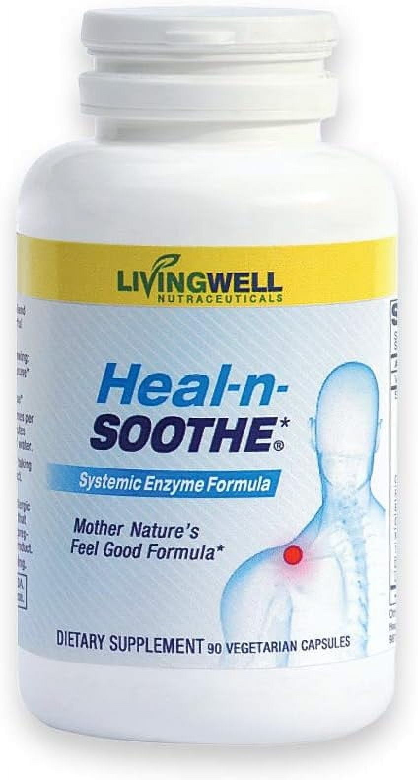 HEAL-N-SOOTHE Proteolytic Enzymes - Natural Joint Support Supplement - Unique Blend of Bromelain Papain Boswellia and Turmeric - 90 Count