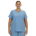 thumbnail image 1 of HEAL+WEAR Plus Size Women's V-Neck Scrub Top Multi-Pocket Medical Uniform for Nurse, 4-Way Stretch, Spa, 1 of 2