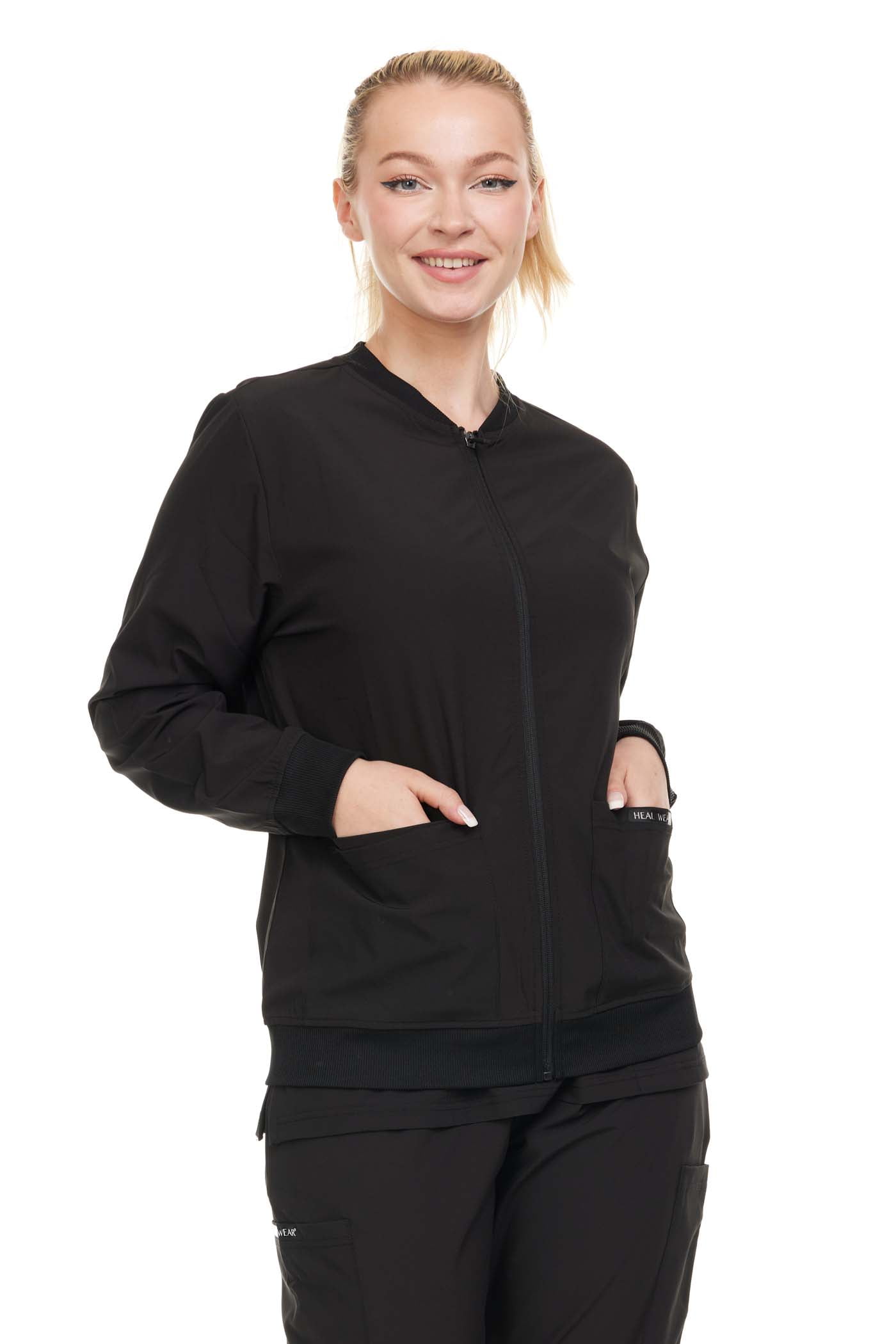 HEAL WEAR Women Scrubs Jacket Long Sleeve Female Medical with Pockets 4