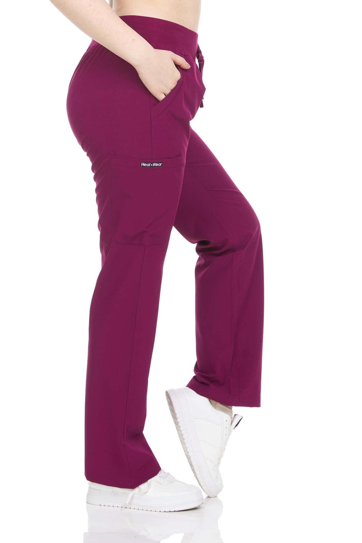 HEAL WEAR Women Scrubs Pants Female Medical with Pockets 4 Way Stretch