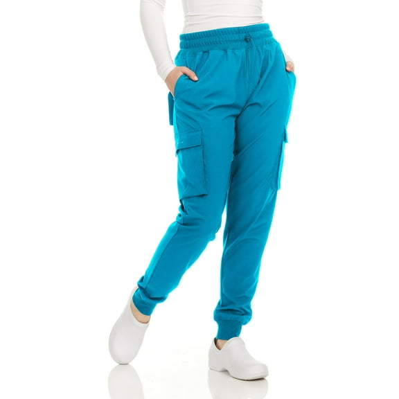 HEAL WEAR Women's Cargo Scrub Jogger Pants 4-Way Stretch,Workwear for Nurses & Healthcare Professionals