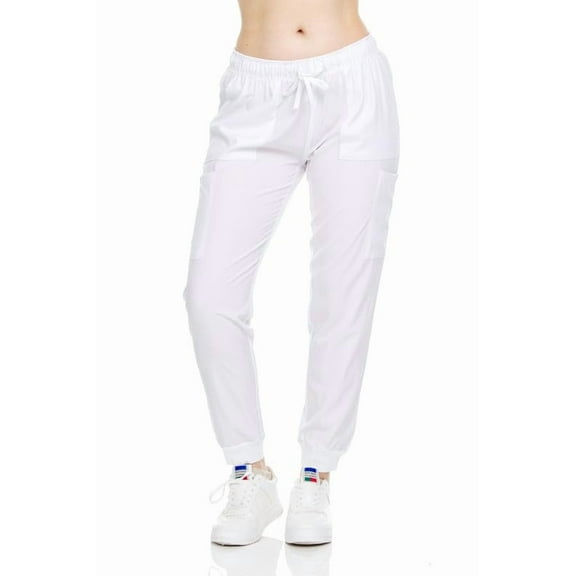 HEAL WEAR Women's Jogger Scrub Pants High Stretch Breathable,Fabric Drawstring Waist Multi-Pocket,4-Way Stretch