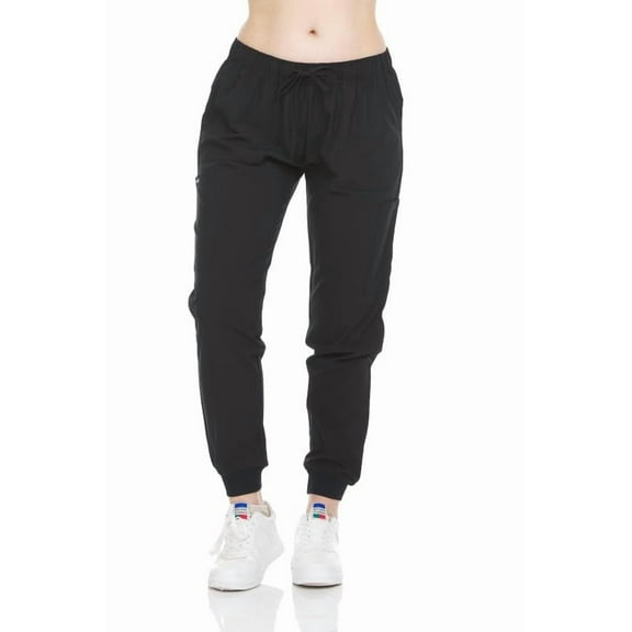 HEAL WEAR Women's Jogger Scrub Pants High Stretch Breathable,Fabric Drawstring Waist Multi-Pocket,4-Way Stretch