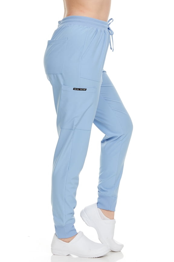HEAL+WEAR Women's Jogger Scrub Pants with Multi-Pocket Design for Nursing 4-Way Stretch Spa and Clinical Workwear